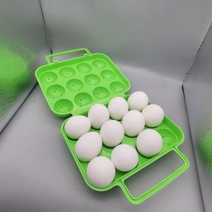 Reusable 12 Large Egg Carrier Case Storage Holder for Travel, Camping, Vacation